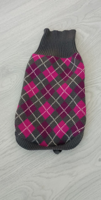 Koiran pinkki Argyle neule 34cm