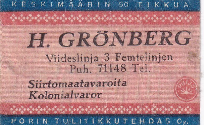 Helsinki H. Grönberg, Viidelinja 3   3/8