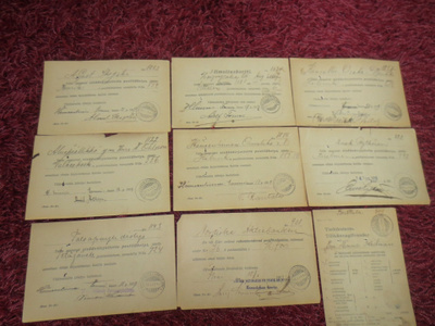 Dokumentteja Postilähetyksien saapumisesta v.1919  Hämeenlin