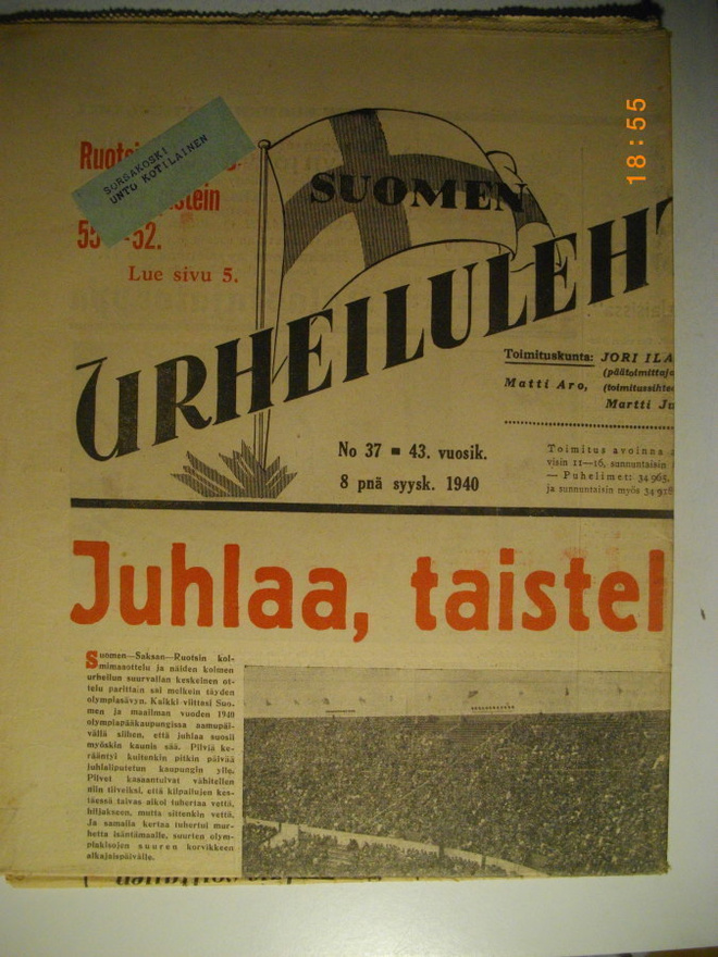 Suomen Urheilulehti Nro 37/1940 (16.3)