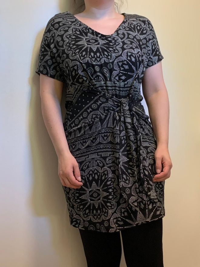 Lindex mustavalkoinen kuviollinen mekko S