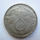 Natsi-Saksa 2 Reichsmark 1937 F Hindenburg hopeaa - pikkukuva 1