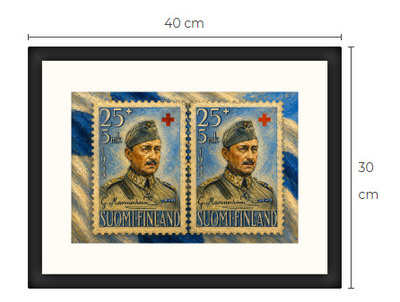 Uusi Mannerheim art print kehystetty 30 cm x 40 cm