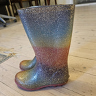 Sateenkaaren väriset glitter-kumisaappaat, koko 13 (EU ~32) - pikkukuva 1