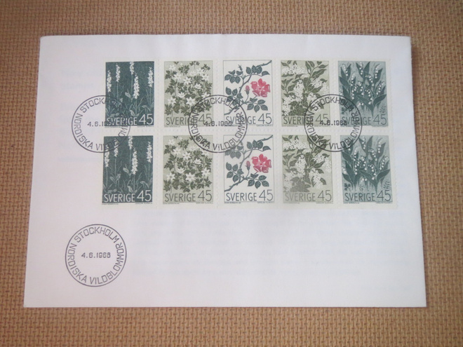 FDC Ruotsi 1968:  Villikukkia