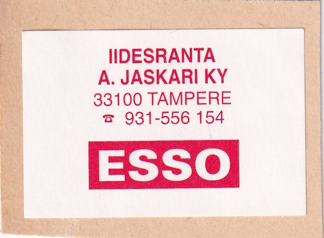 Tampere, Iidesranta,  ESSO, A. Jaskari.   b428