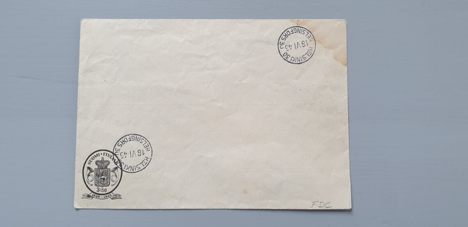 FDC Suomi 1945 Porto stempel ehiö FDC, tahra