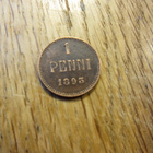 1 Penni 1893 mahd. kl 6 lisämetallia - pikkukuva 2