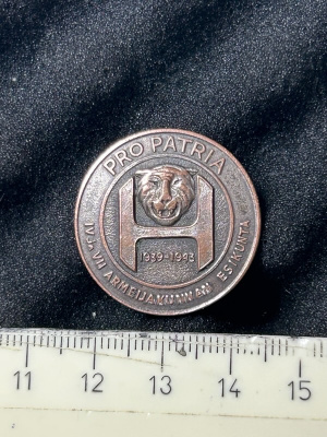 PRO PATRIA IV JA VII ARMEIJAKIUNNAN ESIKUNTA 1939-1943 MITAL