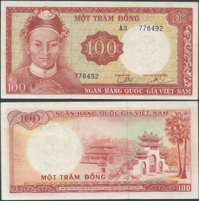 Etelä-Vietnam 100 Dong 1966 (P-19b) UNC- A3