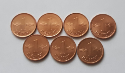 1 p 1963 - 1969, 7 kpl, UNC