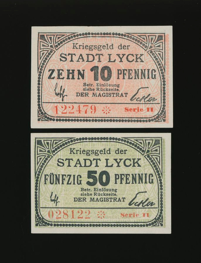 Saksa Notgeld 10, 50 Pfennig, Lyck Serie II