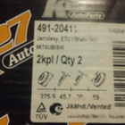 Jarrulevyt Mitsubishi Lancer 491-20411 - pikkukuva 1