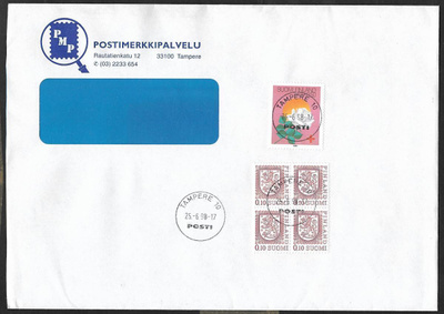 Postilähetys - Pun.risti 1988 (LAPE 1043) Tampere 25.6.1998