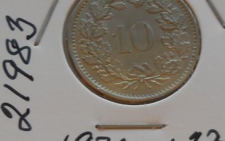 SVEITSI  10 Rappen  v. 1970  KM#27  Circ