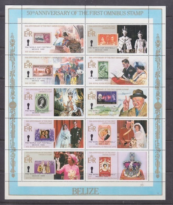 Belize 50th aniversary of the first onibus stamps
