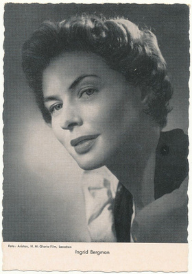 Filmitähti INGRID BERGMAN - vanha kortti