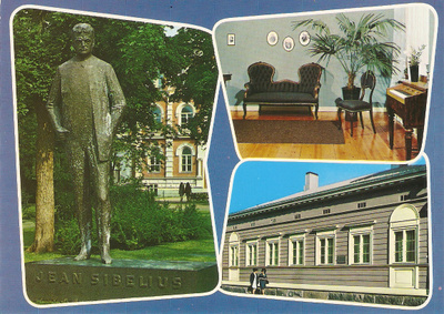 Hämeenlinna : Jean Sibelius patsas, syntymäkoti.  Ei kulk
