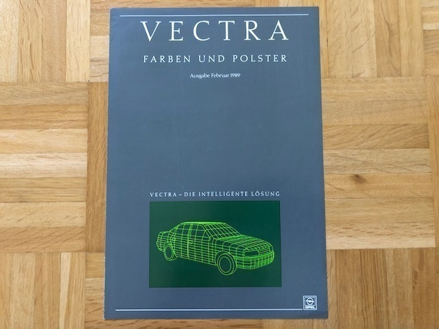 Värikartta ja sisustus Opel Vectra A 1989. Esite