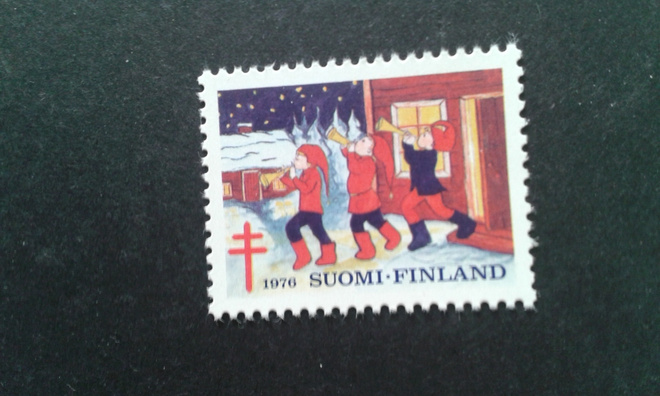 1976 tub joulumerkki soittavat tontut**