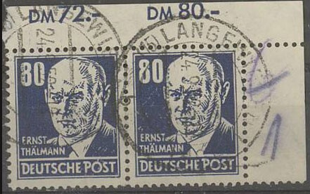 SBZ-DDR Mi 226 kulmapari o