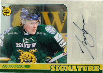 2014-15 Cardset JUSSI PESONEN Ilves Signature nimmari