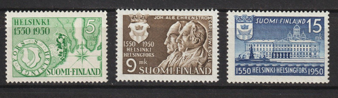 1950 HELSINKI 400v merkkisarja leimaamattomana**