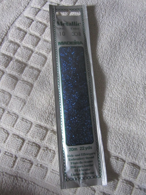 Sininen / Sähkönsininen Lanka Metallic 20 m kirjontaan
