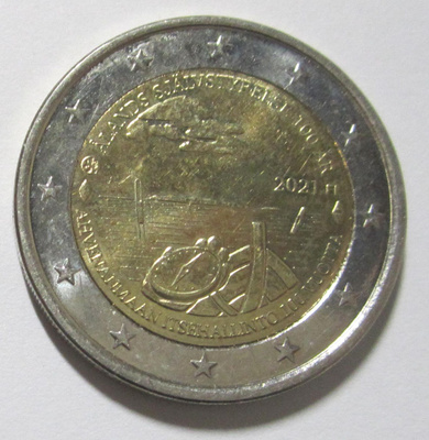 Suomi 2 € 2021 - Ahvenanmaan itsehallinto 100 vuotta (Circ)