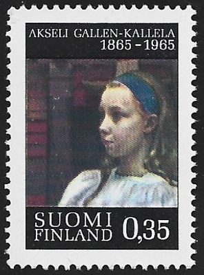 1965 Akseli Gallen-Kallela Tytön pää 0,35 mk ** LaPe 598