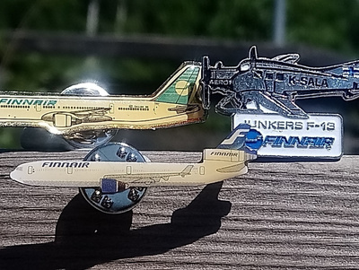 Finnair 3 pinssiä. Hyväkuntoiset.