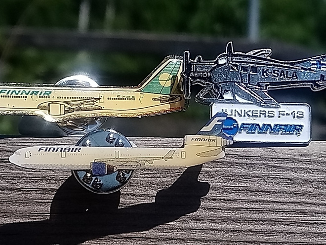 Finnair 3 pinssiä. Hyväkuntoiset.