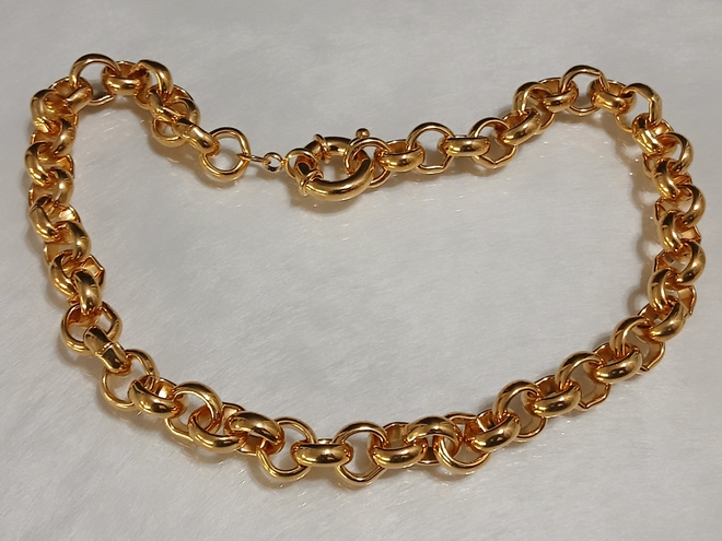 Upea 21k kullattu Kanadalainen papu kaulakoru Gold plated Vi