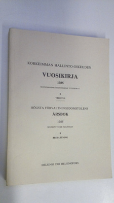 Korkeimman hallinto-oikeuden vuosikirja 1985 B, Verotus
