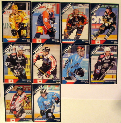 Cardset 2010-11 International Stars II-sarjan kortteja