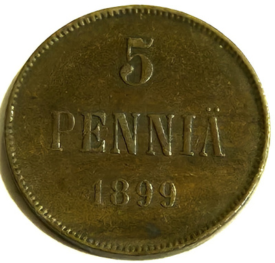 5 Penniä 1899