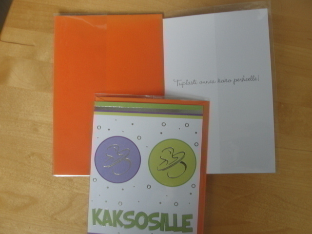 2-OSAINEN kortti -  KAKSOSILLE  -  käyttämätön