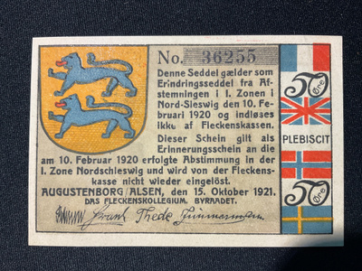 Tanskan Notgeld & liittoutuneet 15.Oct.1921