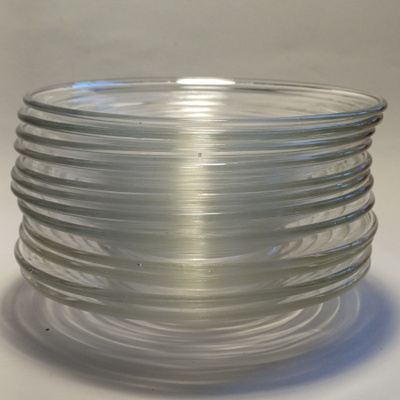 Aino Aalto lautaset 12 kpl, Karhulan lasi - Iittala