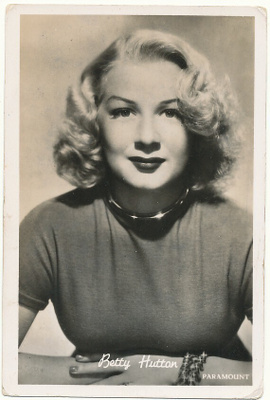 Filmitähti BETTY HUTTON - vanha kortti