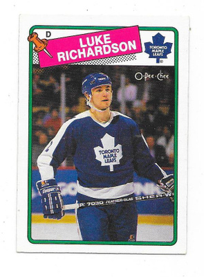 1988-89 OPC #245 Luke Richardson , Toronto Maple Leafs RC