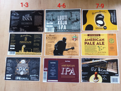 Hopping Brewsters panimon Olut tarraetikettejä valitse 1