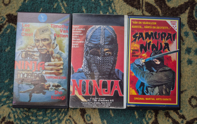 Kasarininja VHS-setti The ninja master, Ninja, Samurai ninja