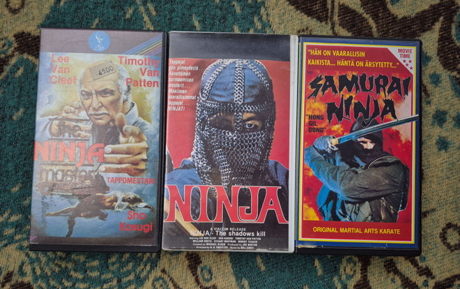 Kasarininja VHS-setti The ninja master, Ninja, Samurai ninja