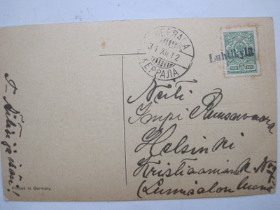 VANHA Postikortti Luhtikylä Rivileima 1912 + Herrala