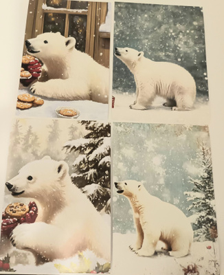 Korttikuvat JÄÄKARHUT / 4 kpl -setti / A6