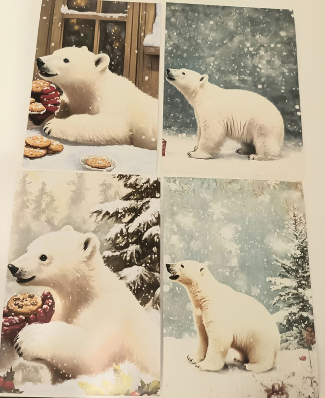 Korttikuvat JÄÄKARHUT / 4 kpl -setti / A6