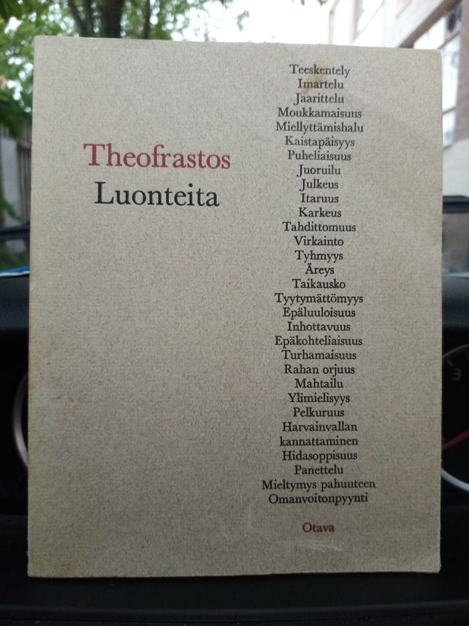 Theofrastos :  Luonteita ( SIS POSTIKULU)