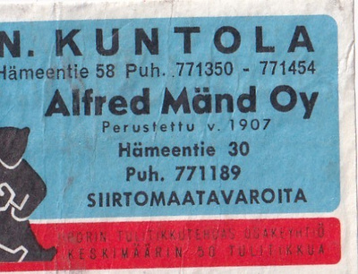 N. Kuntola, Alfred Mänd Oy, Hämeentie 30 b511