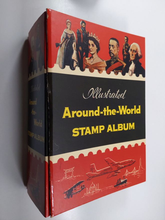 Illustrated Around-the-world stamp album